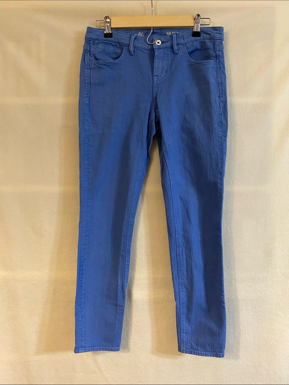 Madewell 28" inseam periwinkle blue skinny skinny ankle jeans